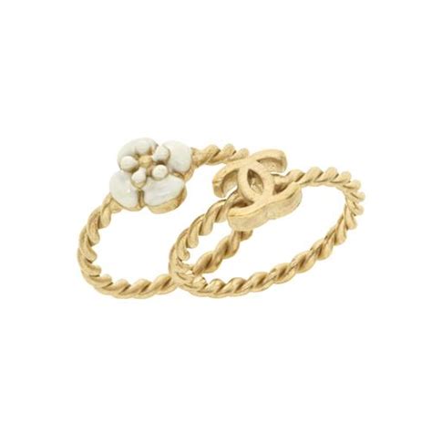 chanel floral ring|Chanel stackable rings.